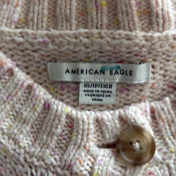 American Eagle peach rainbow knit sweater xsmall pastel hyper feminine academia - Picture 11 of 12